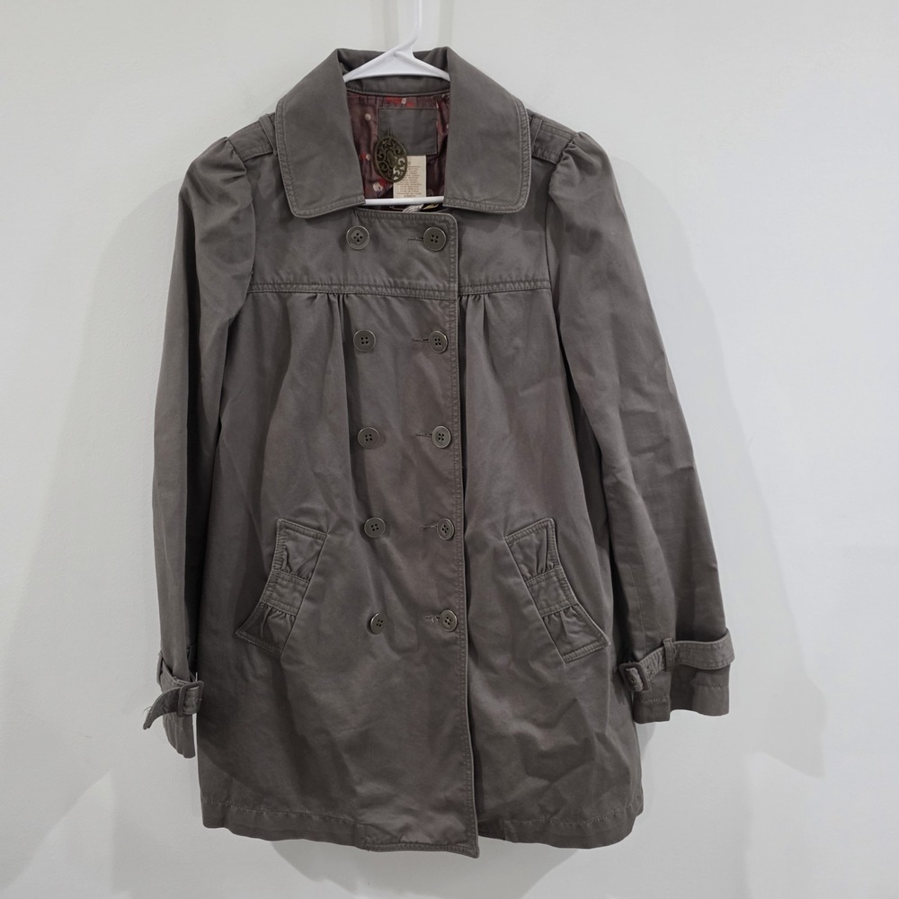 Idra Anthropologie Peacoat Womens Size 2 Gray Jacket Outdoor Parisian
